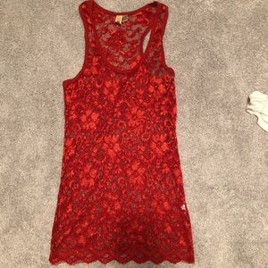 Buckle lace tank top
